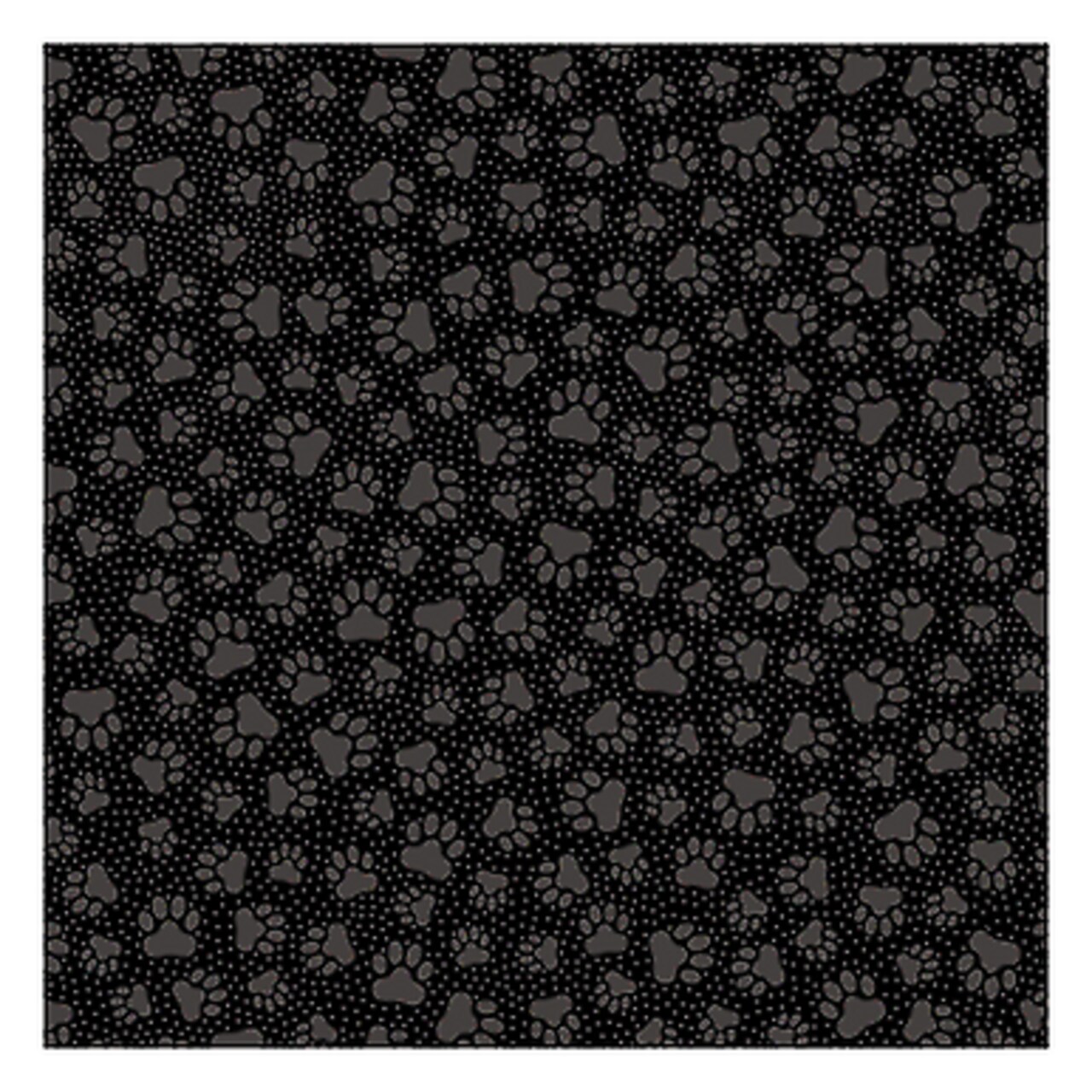 Quilting Illusions Paw Prints Black Cotton Fabric by Quilting Treasures